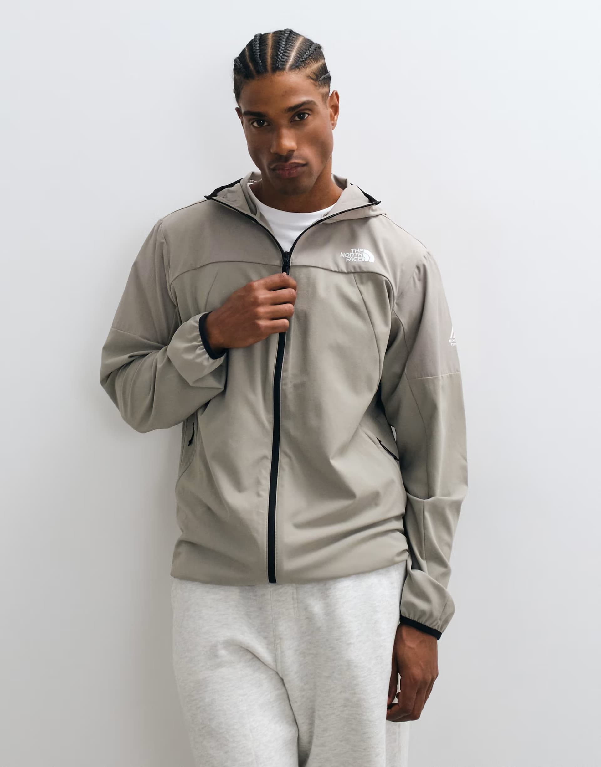 ASOS The North Face Mountain Athletics Ushba hooded jacket in stone