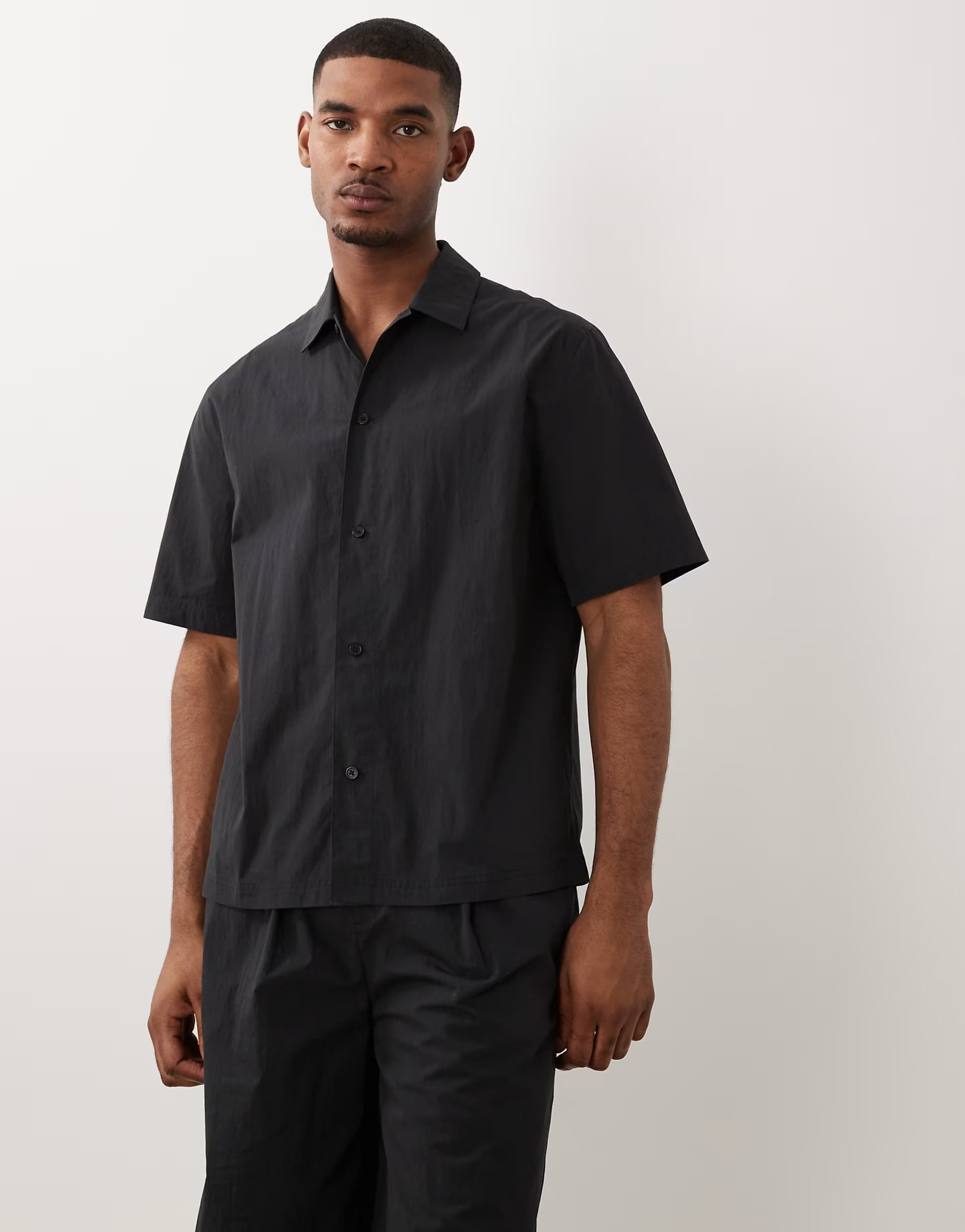 ASOS ASOS DESIGN co-ord relaxed fit shirt in black