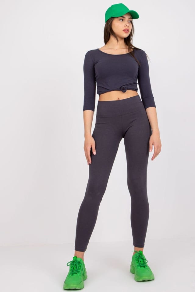 Love Lace Love Lace Women's Wide Waistband Sports Leggings For Styling in Grey - 3