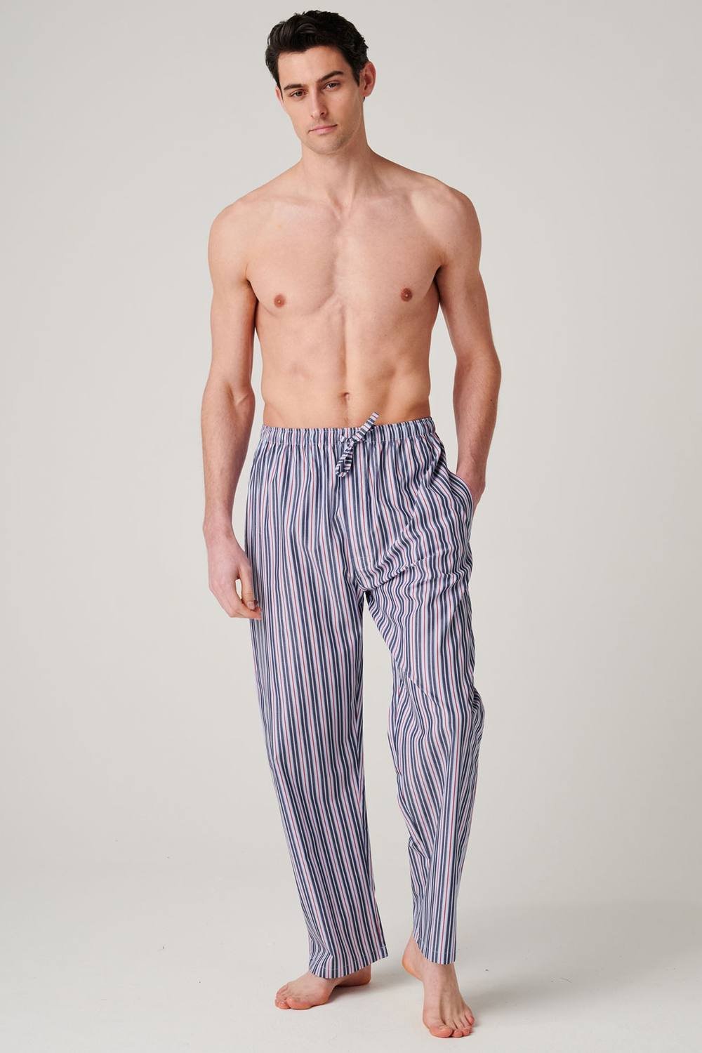 British Boxers British Boxers Men's "Red Pop Stripe" Crisp Cotton Pyjama Trousers - 3