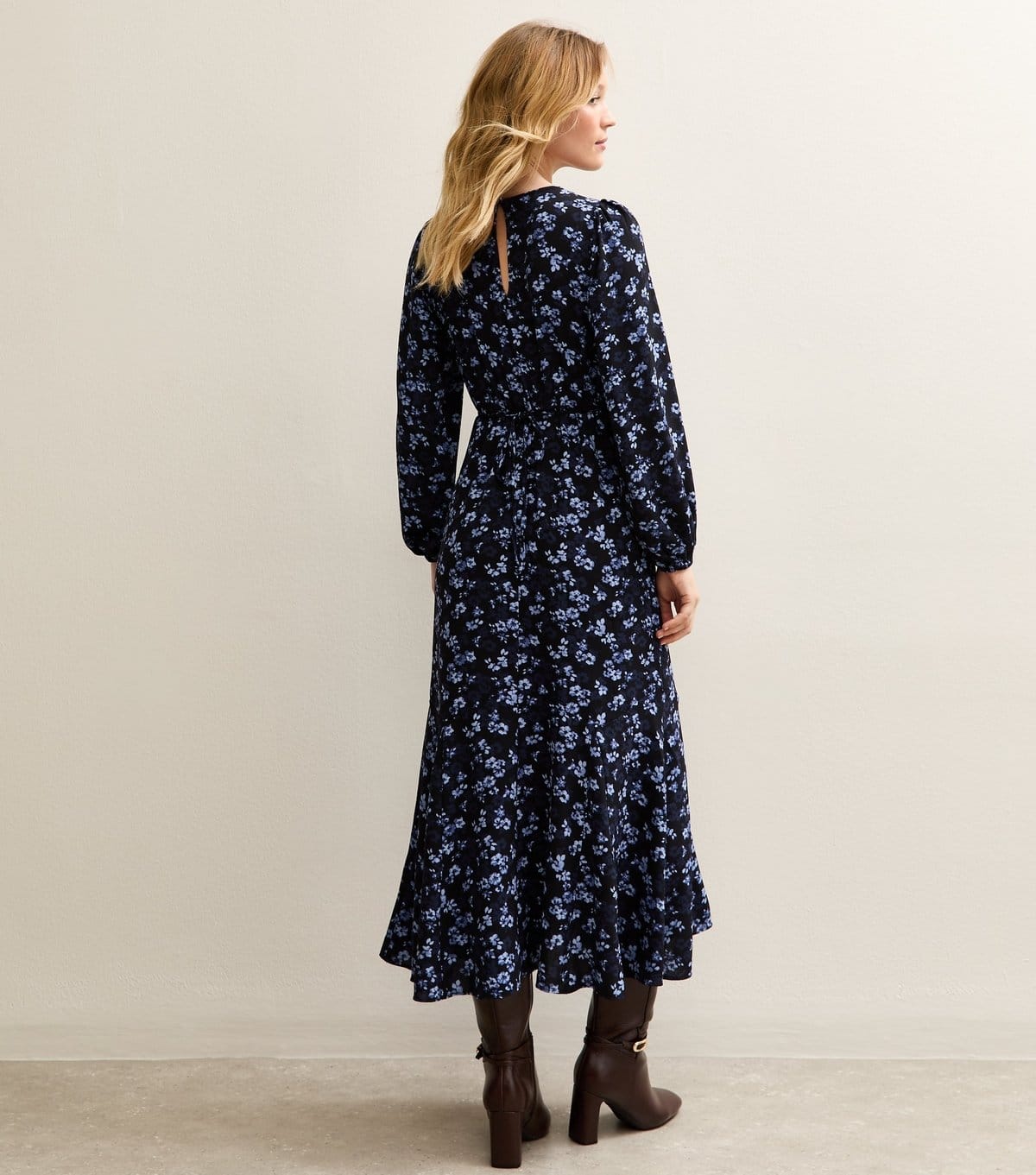 New Look Women's Blue Floral Puff Sleeve Midi Dress New Look - 4