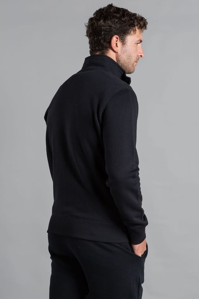 French Connection French Connection Men's Cotton Blend Funnel Neck Zip Jumper in Navy - 2