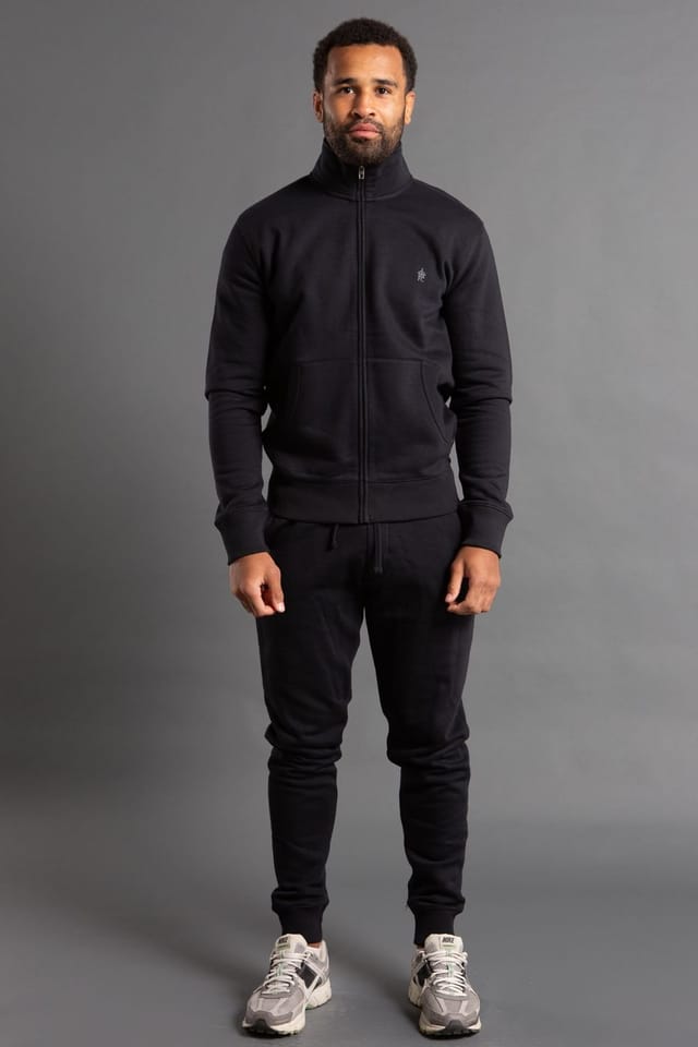 French Connection French Connection Men's Cotton Blend Funnel Neck Zip Jumper in Navy - 3