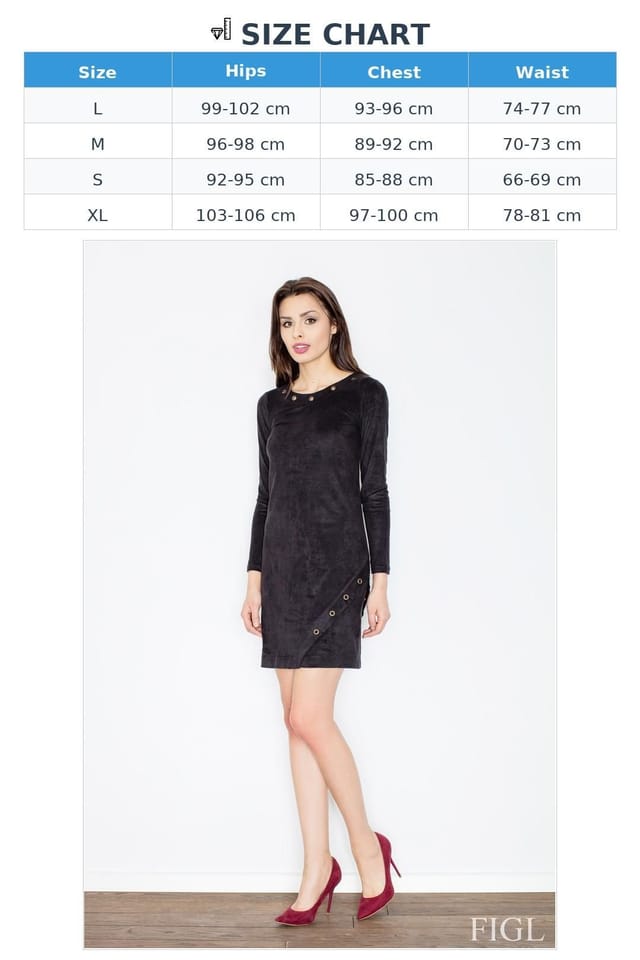Love Lace Love Lace Women's Long Sleeve Suede Mini Dress With Metal Rings in Black - 2
