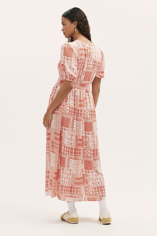 Finery London Finery London Women's Kiara Printed Midi Dress in Light Red - 3