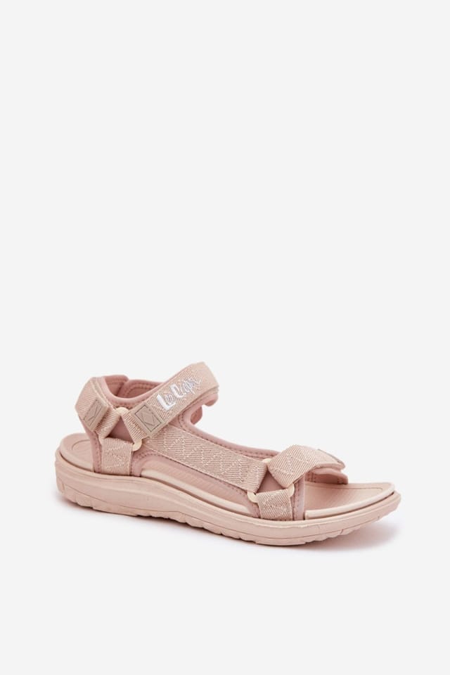 Love Lace Love Lace Women's Lee Cooper Sporty Velcro Strap Sandals Comfort Lightweight Beige - 2