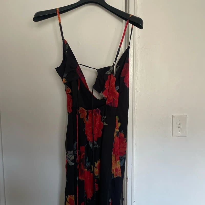ASOS Floral print maxi dress with open back and side zipper