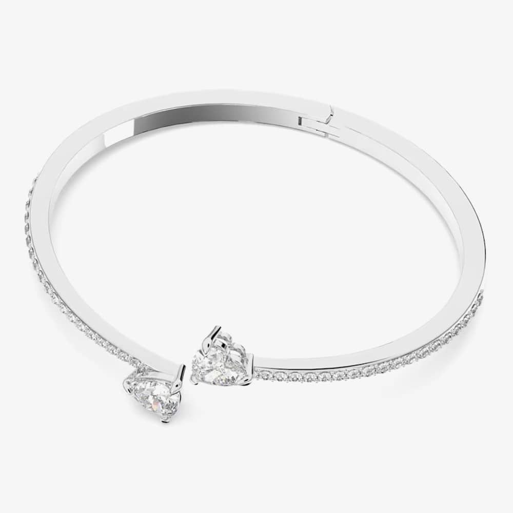 Swarovski Swarovski Women's Attract Soul White Crystal Heart Bangle 5518814 M in Silver - 2