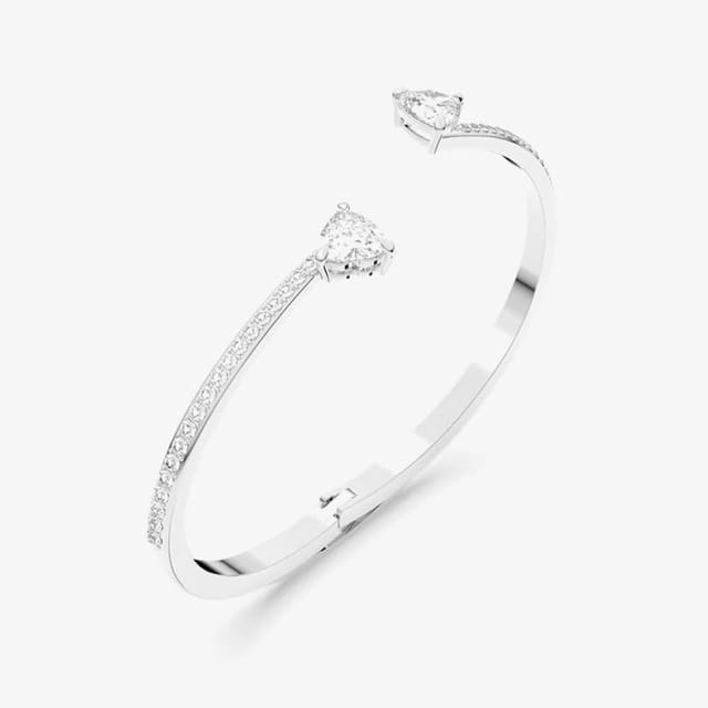 Swarovski Swarovski Women's Attract Soul White Crystal Heart Bangle 5518814 M in Silver - 3