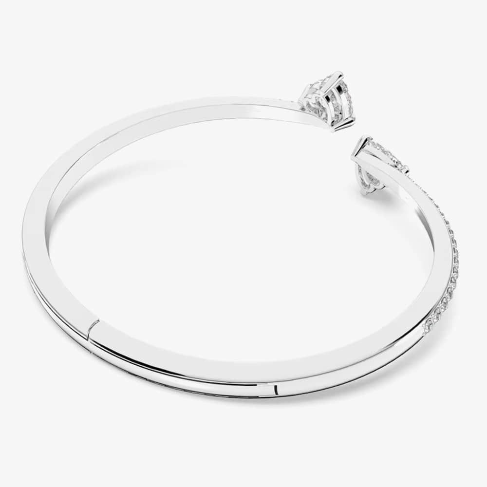 Swarovski Swarovski Women's Attract Soul White Crystal Heart Bangle 5518814 M in Silver - 4
