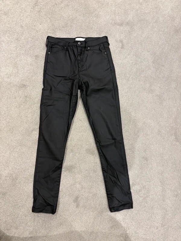 Topshop Topshop Faux Leather Skinny Trousers Black