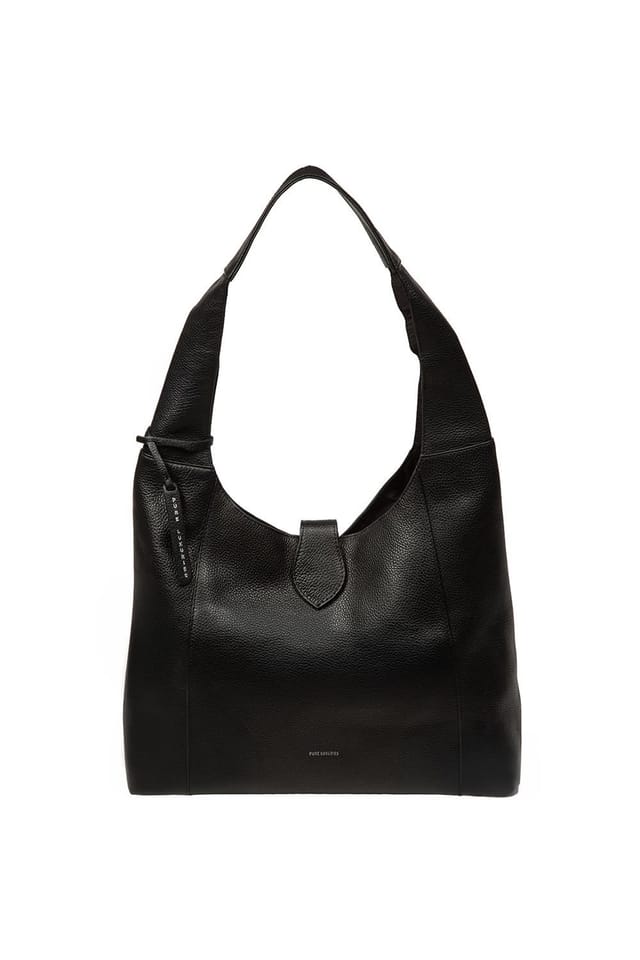Pure Luxuries London Pure Luxuries London Women's 'Everly' Leather Shoulder Bag in Black - 2