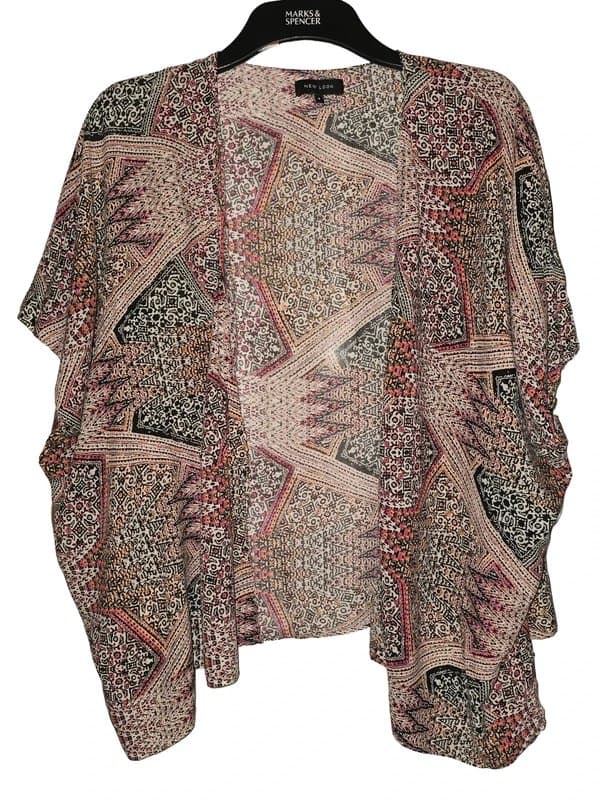 New Look New Look Cream Brown Pattern Kimono Size 8