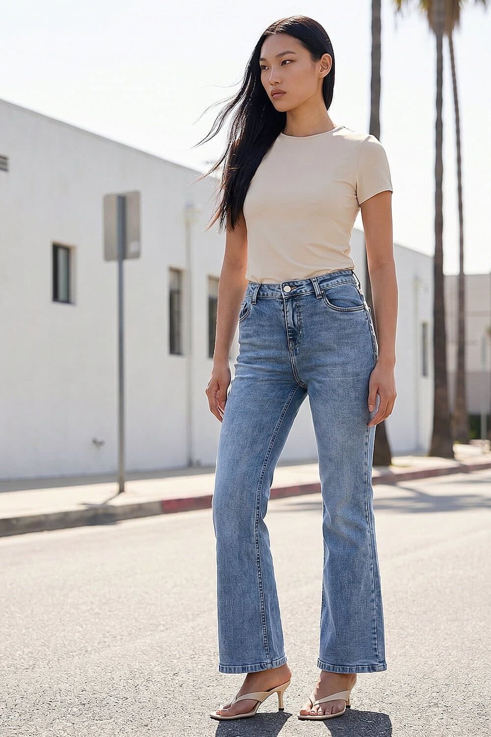 Dusk Dusk Women's Light Blue Bootcut Jeans