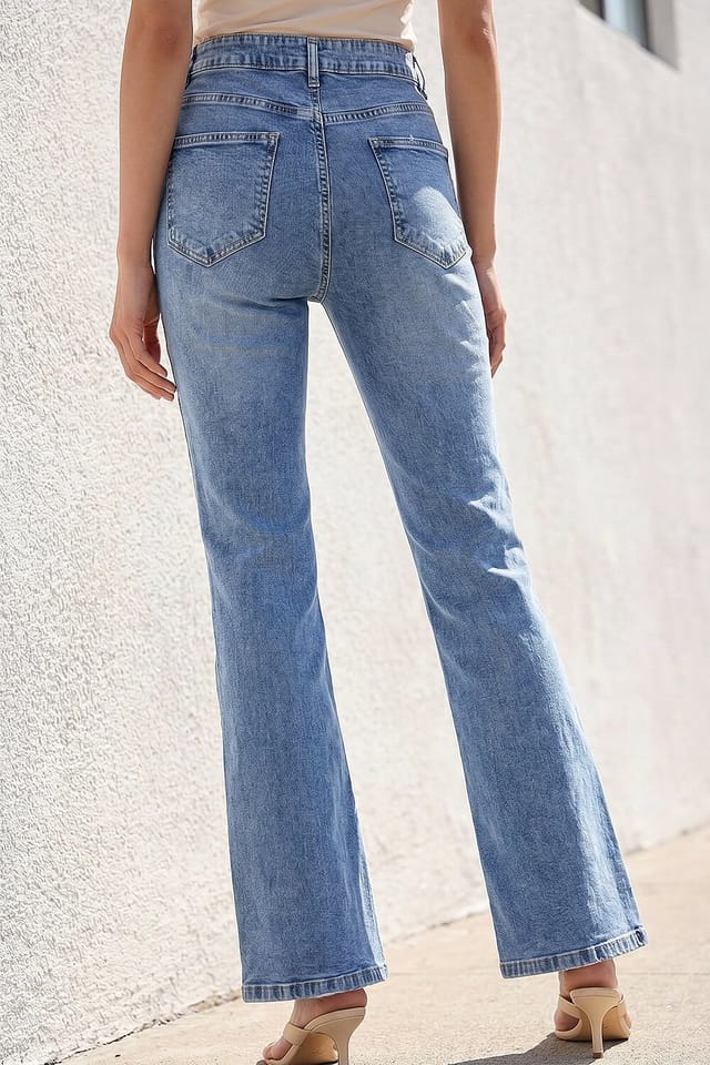 Dusk Dusk Women's Bootcut Jeans in Light Blue - 3