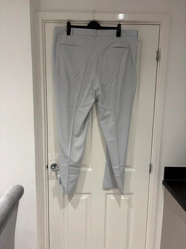 ASOS Design Ice grey slim suit trousers micro texture