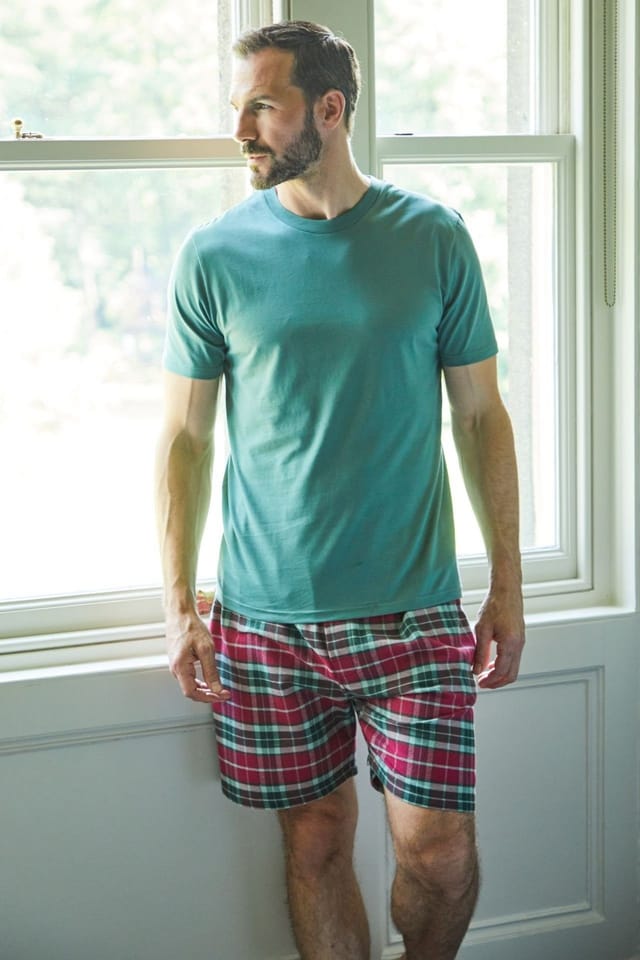 British Boxers British Boxers Men's "Thyme" Cotton T-Shirt in Green - 2