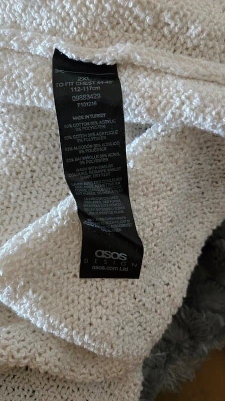 ASOS Men's White V-Neck Loose Knit Short Sleeve Sweater