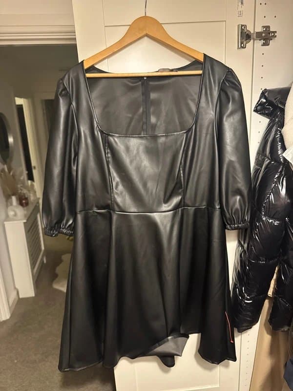 ASOS Black leather dress asos