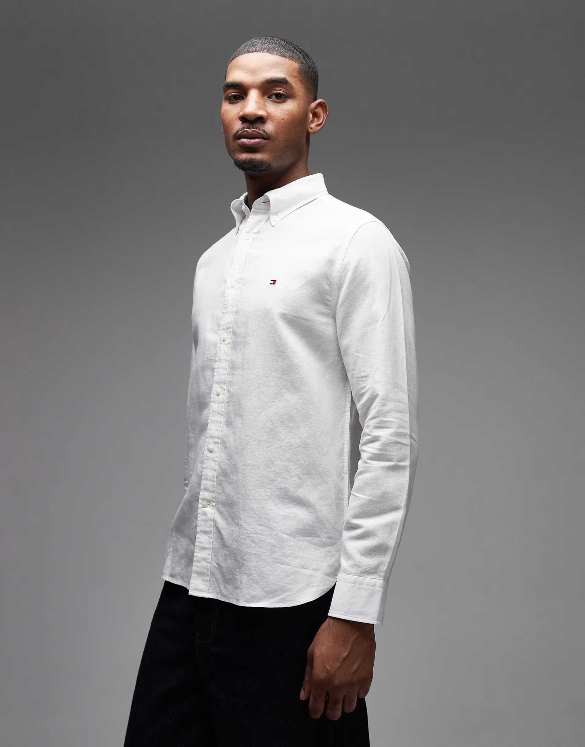 ASOS Tommy Hilfiger linen blend shirt in white