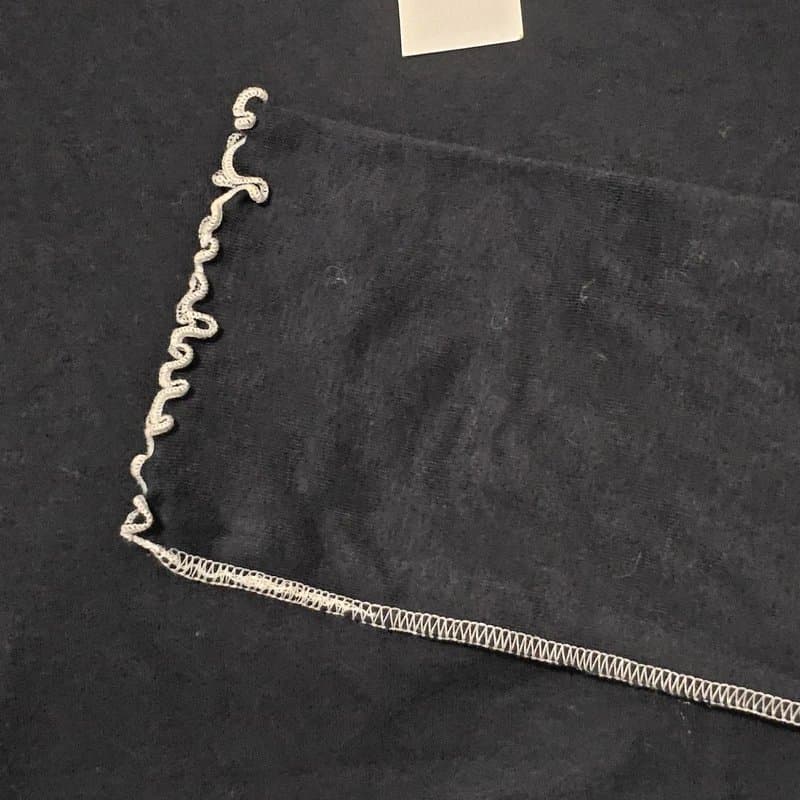 Topshop TopShop Lettuce Edge Contrast Stitch Long Sleeve T-shirt Black 12 NWT