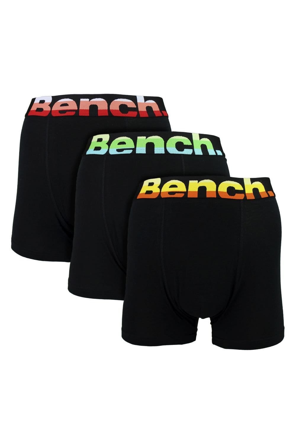 Bench Men's 3 Pack Cotton Boxers in Black