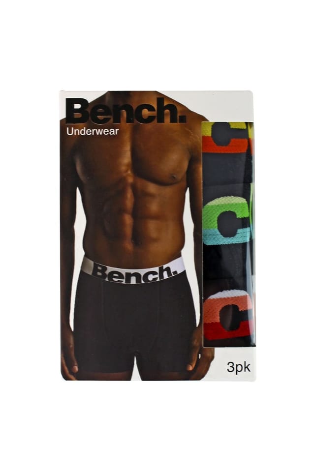 Bench Bench Men's 3 Pack Cotton Boxers Underwear - Arnav Collection in Black - 2