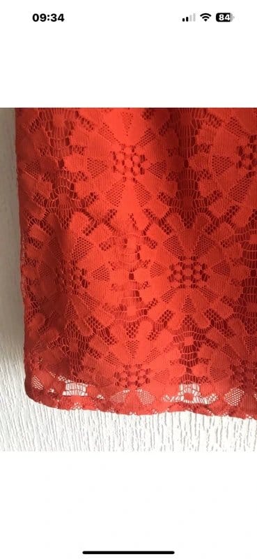 Topshop Petite Orange Lace Short Dress