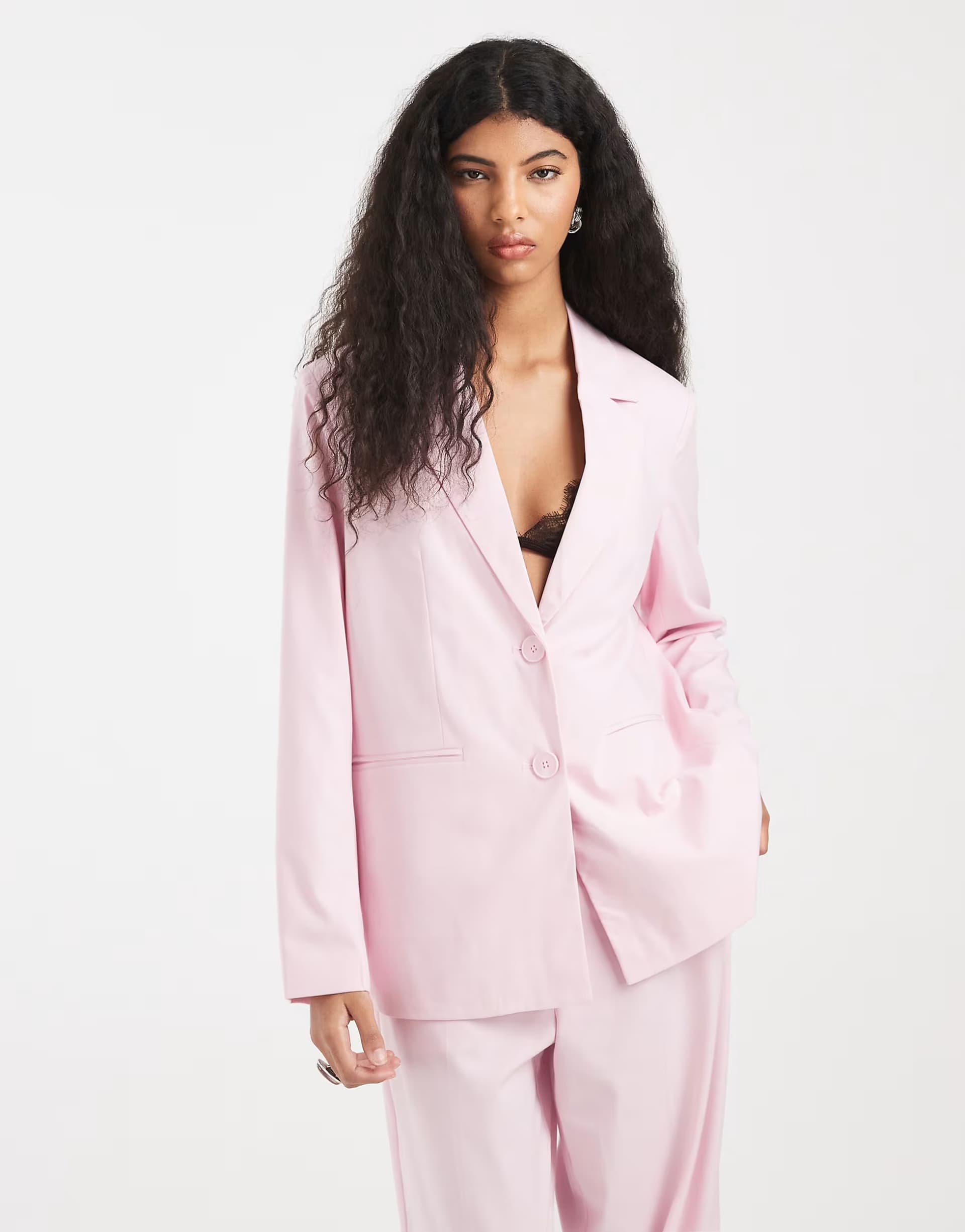 ASOS Pieces tailored oversized blazer co-ord in roseate pink
