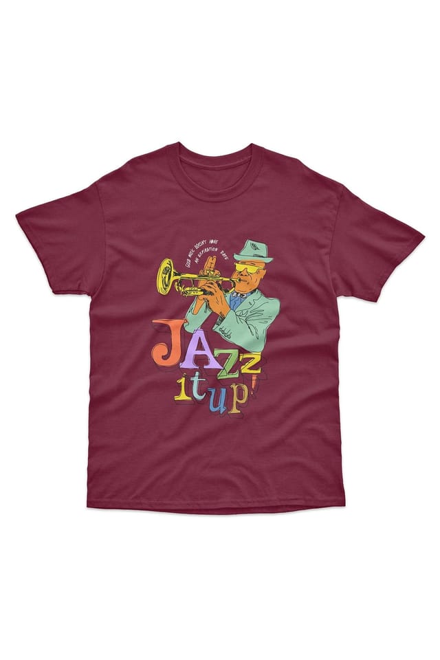 Bad Zebedee Bad Zebedee Men's Jazz It Up T-Shirt in Burgundy - 3