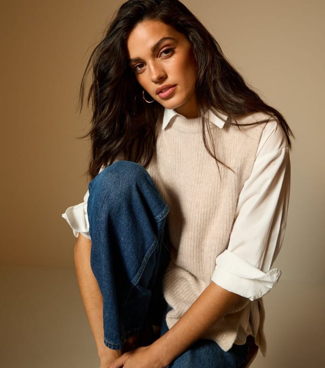 New Look Women's Oatmeal Ribbed Crew Neck Vest New Look - 3