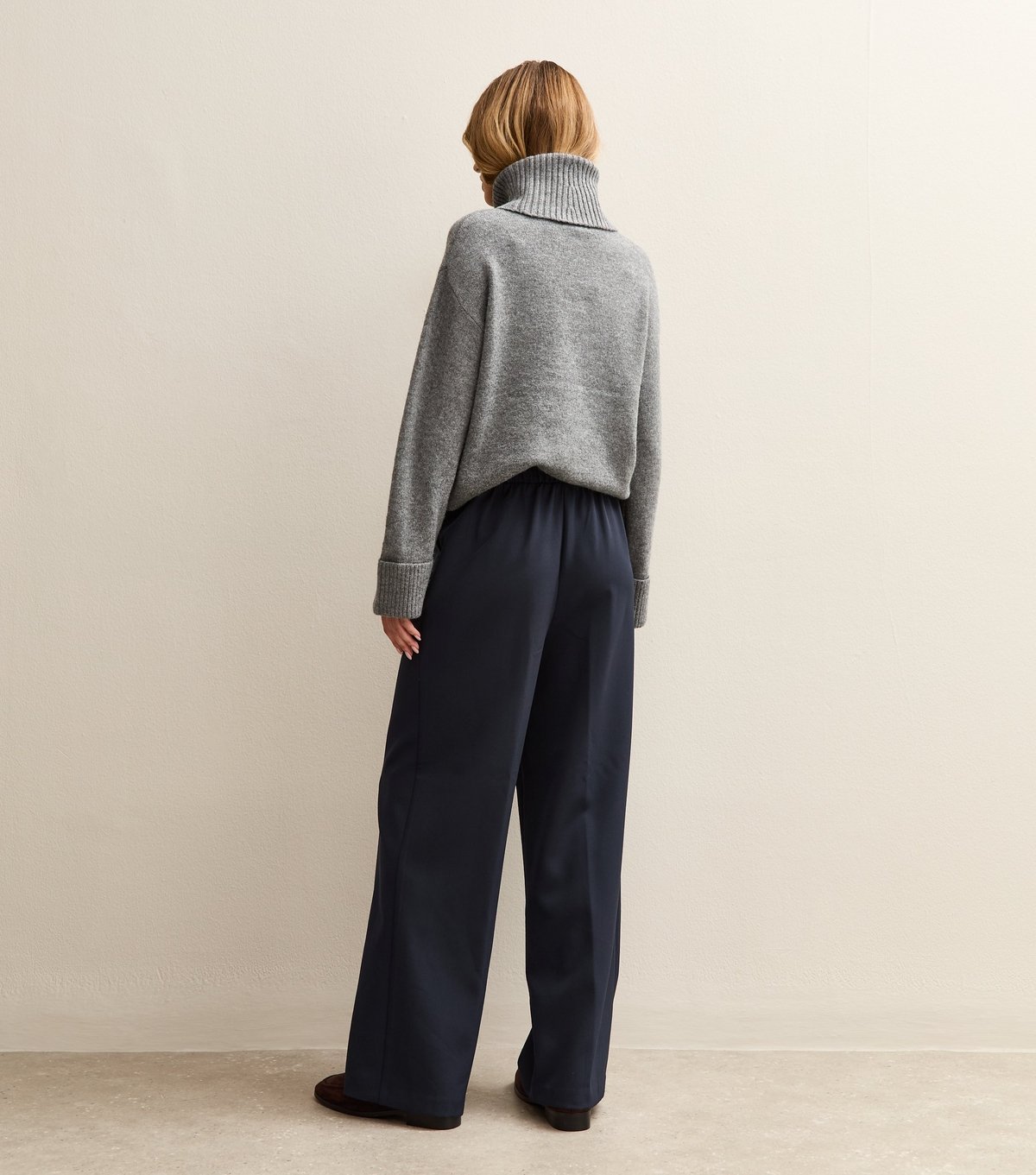 New Look Women's Navy Pull On Wide Leg Trousers New Look - 4