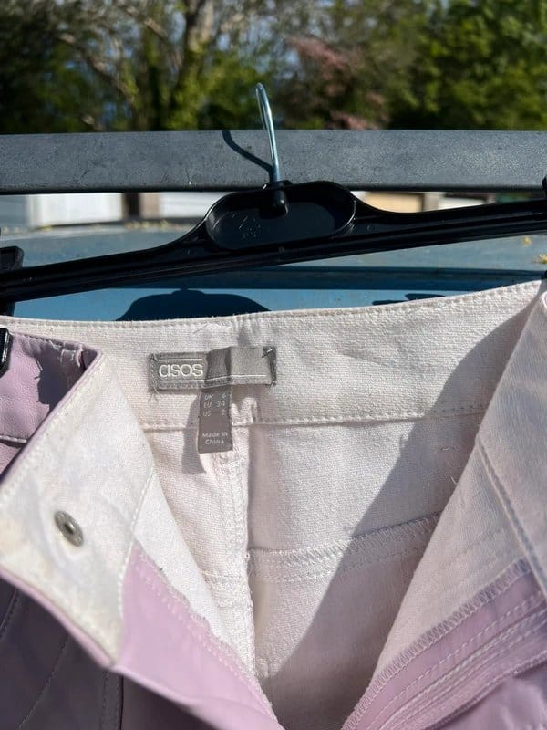 ASOS Lilac & Rose Leather Cargo Trousers