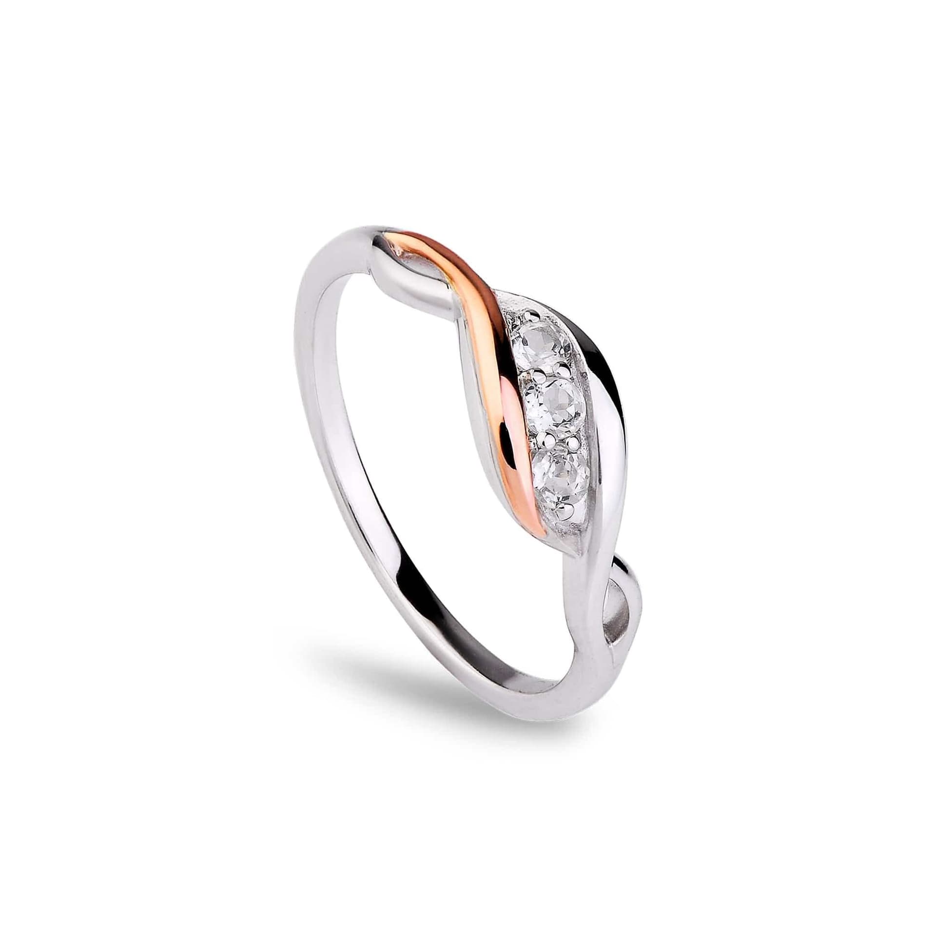 Clogau Clogau Women's Past Present Future Sterling Silver Ring with Topaz in Metallics