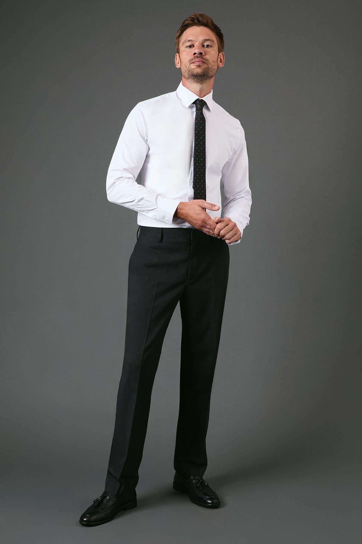 Burton Burton Men's Charcoal Tailored Fit Essential Suit Trousers