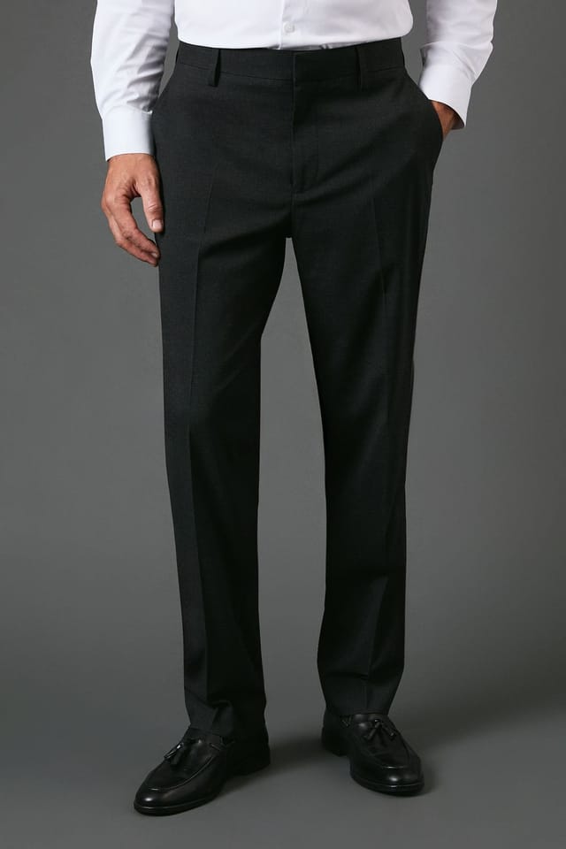 Burton Burton Men's Charcoal Tailored Fit Essential Suit Trousers - 2