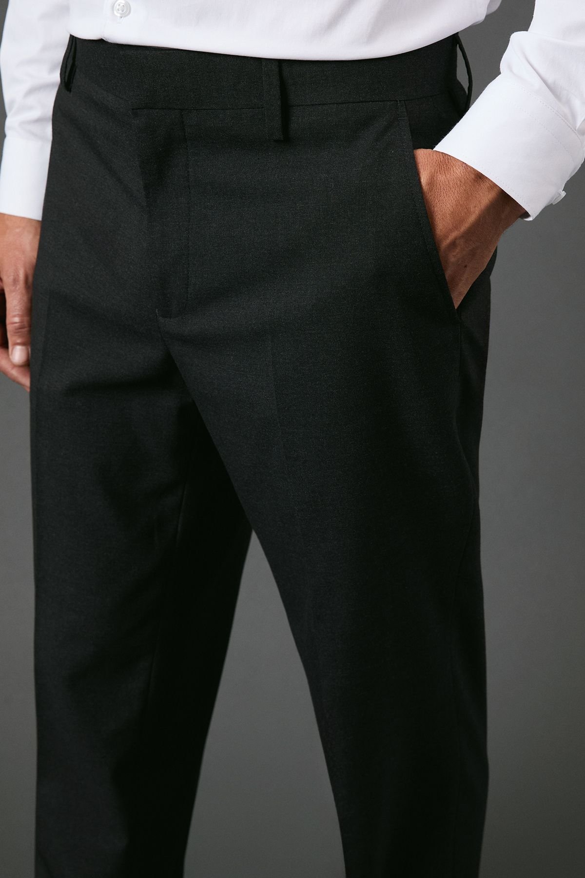 Burton Burton Men's Charcoal Tailored Fit Essential Suit Trousers - 4