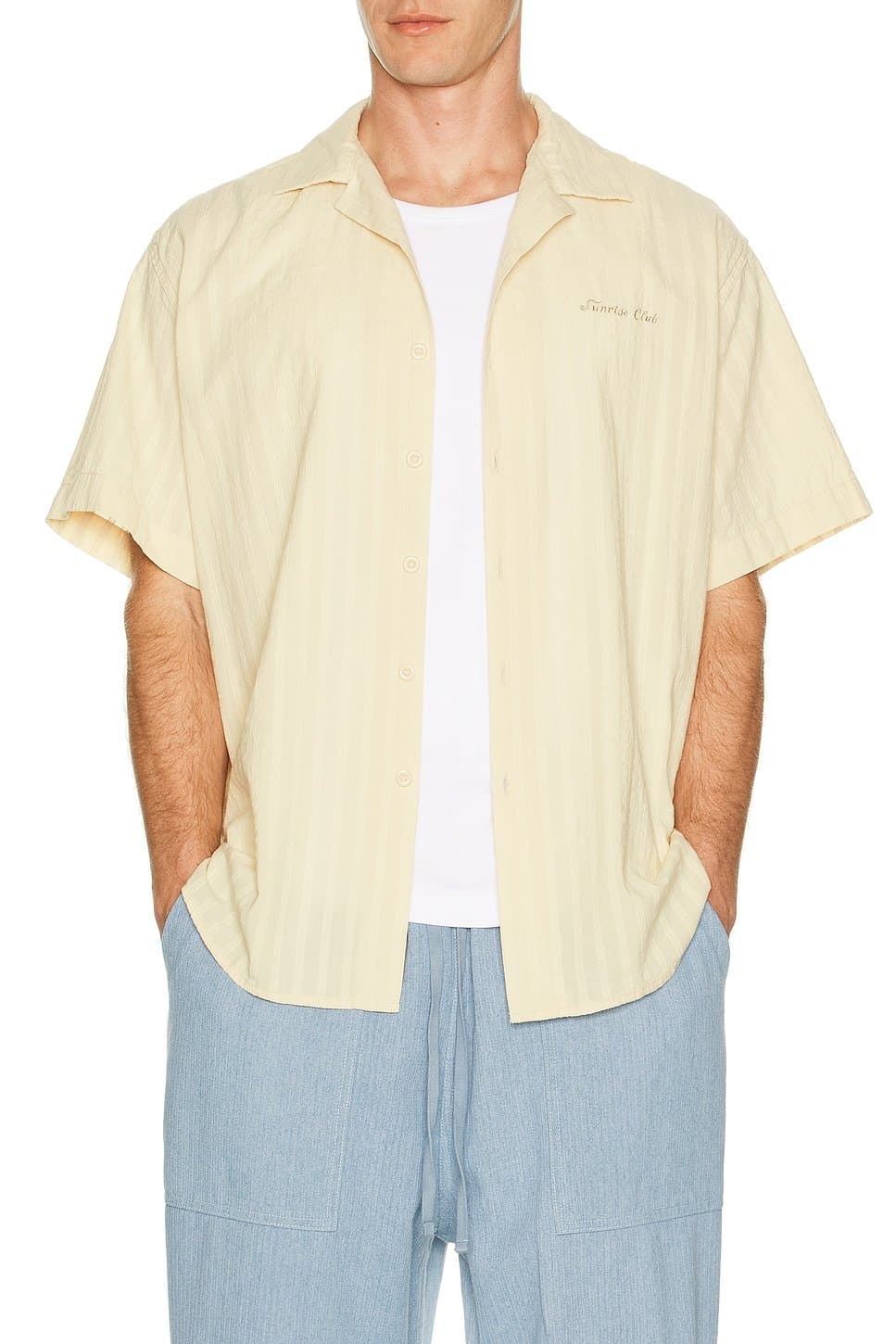 revolve Jacquard Open Collar Shirt