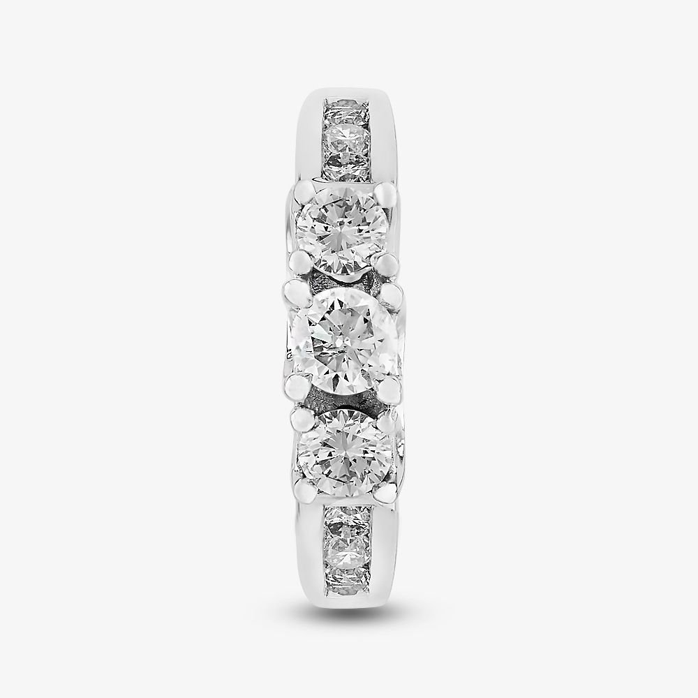 T.H.Baker T.H.Baker Women's 18ct White Gold 1.00ct Diamond Shouldered Trilogy Ring in Silver - 4