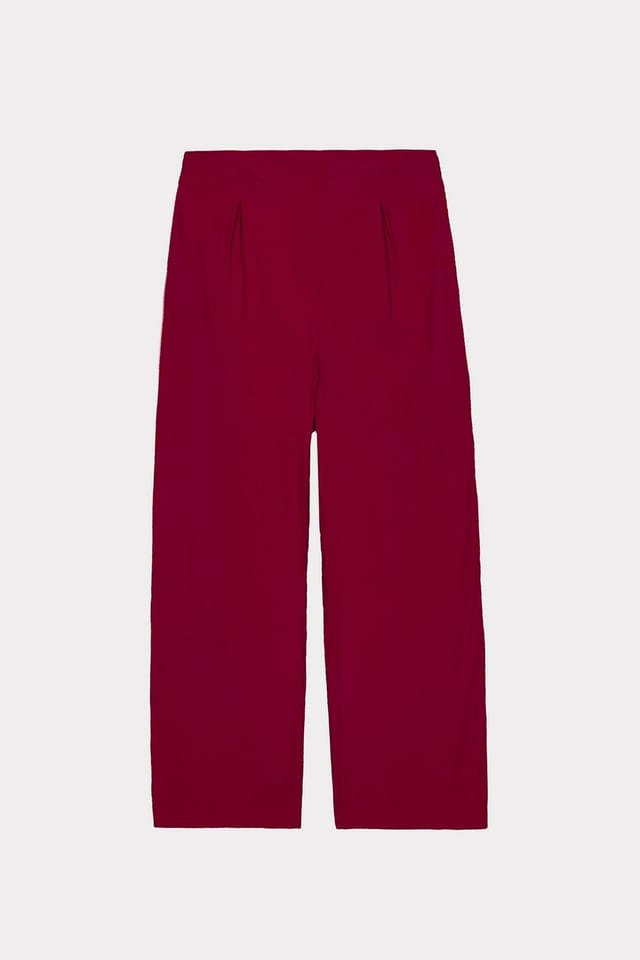 Kettlewell Kettlewell Women's Selena Satin Trousers in Wine - 2