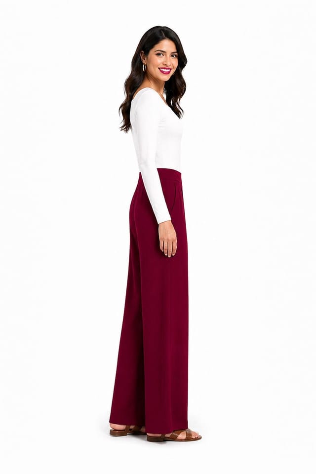 Kettlewell Kettlewell Women's Selena Satin Trousers in Wine - 3
