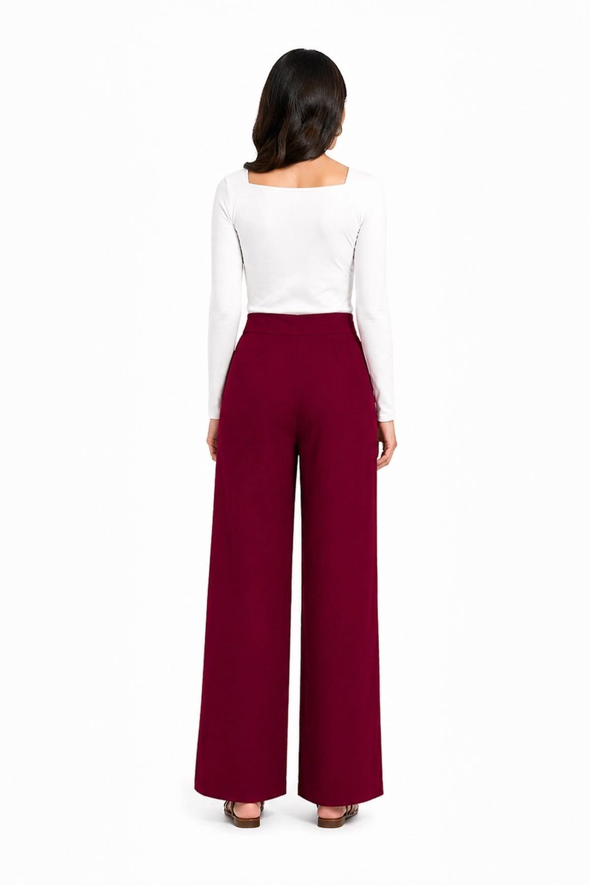 Kettlewell Kettlewell Women's Selena Satin Trousers in Wine - 4