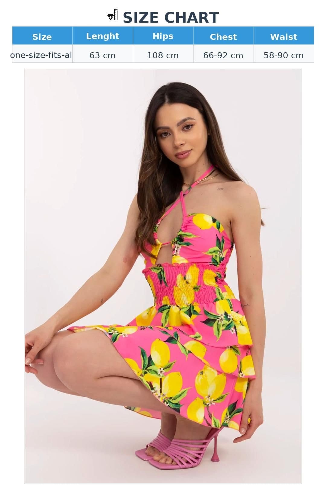 Love Lace Love Lace Women's Flared Summer Mini Dress with Bra Cups in Pink - 4