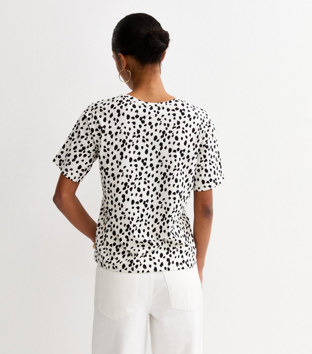 New Look Women's Cream Cotton Leopard Print T-Shirt New Look - 4