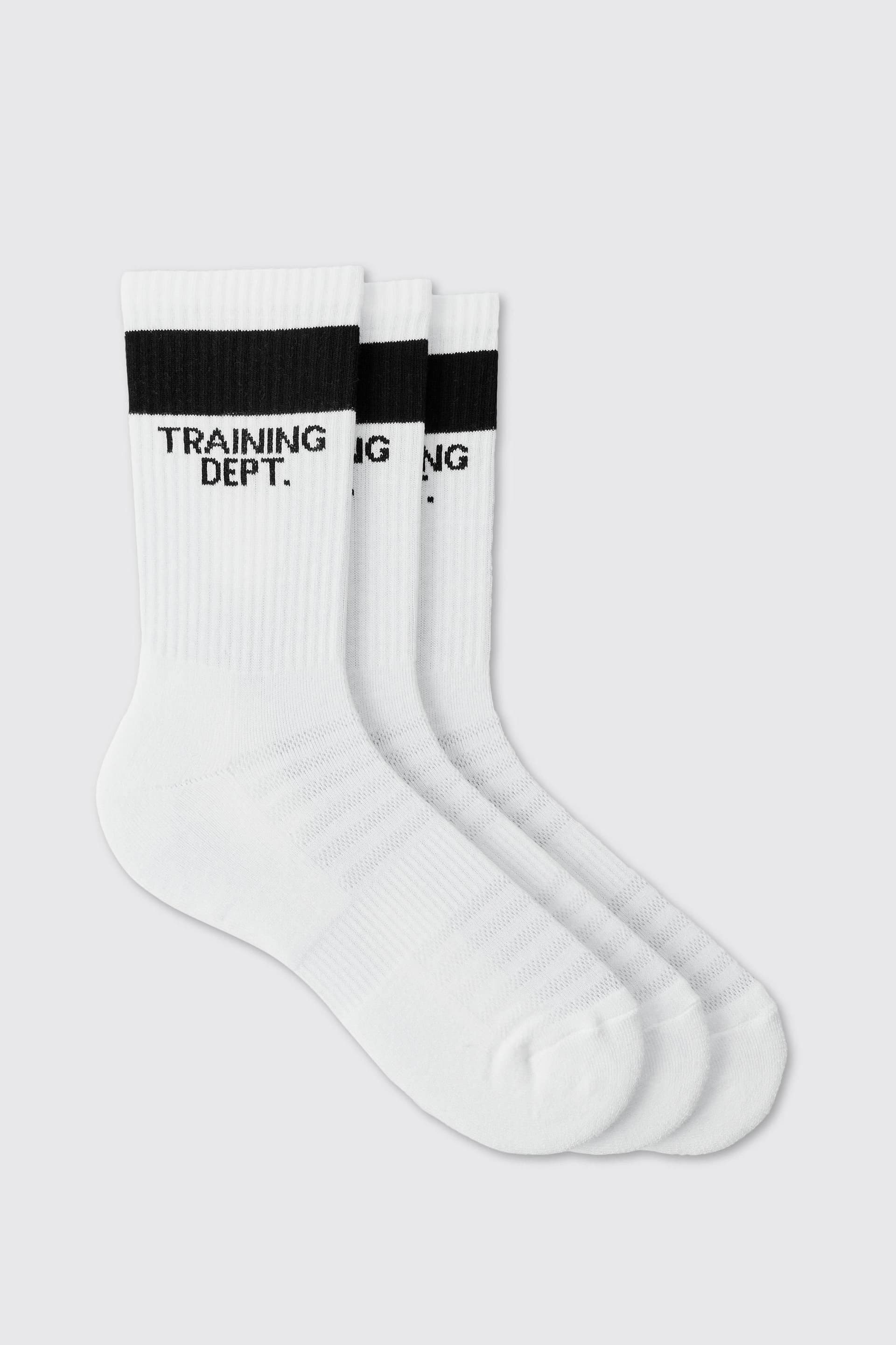 Training Dept. Training Dept. Men's Cushioned Crew Socks 3 Pack in White