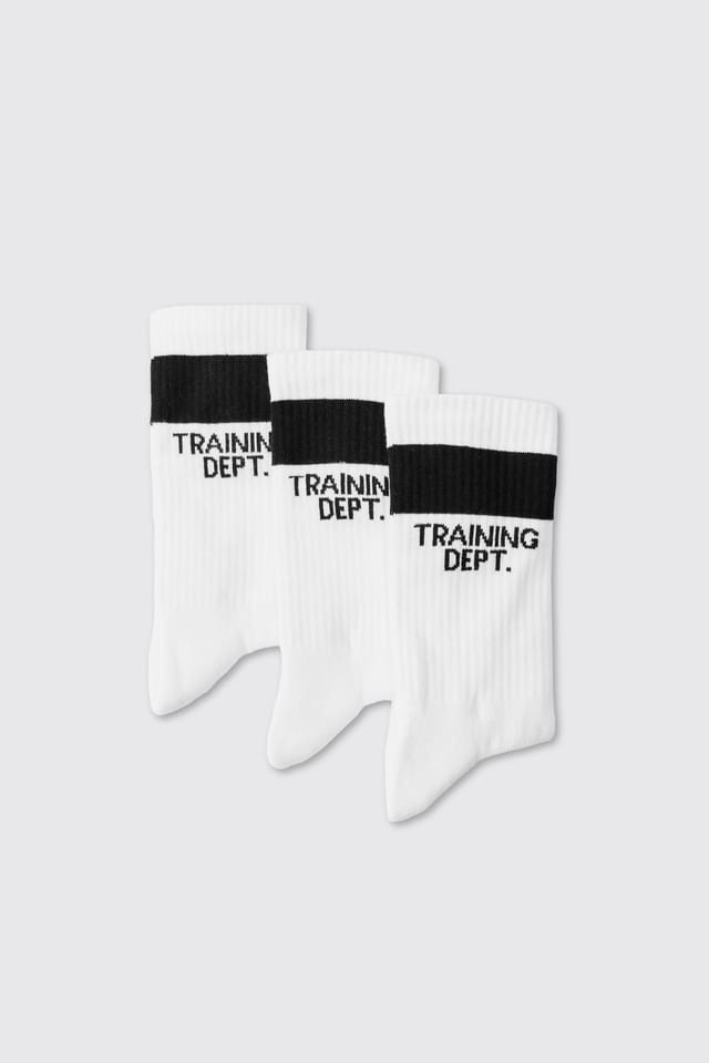 Training Dept. Training Dept. Men's Training Dept Cushioned Crew 3 Pack Socks in White - 2