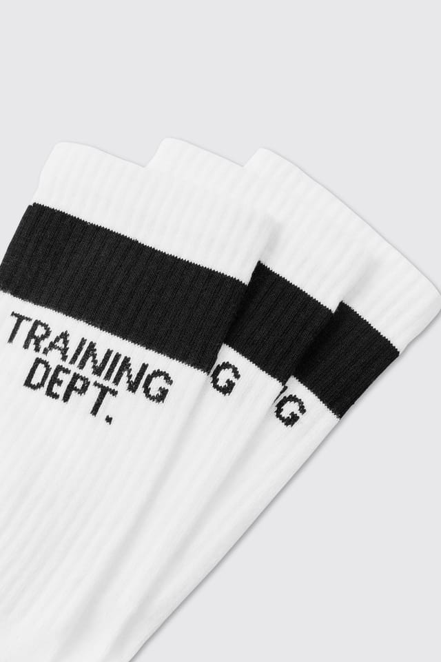 Training Dept. Training Dept. Men's Training Dept Cushioned Crew 3 Pack Socks in White - 3