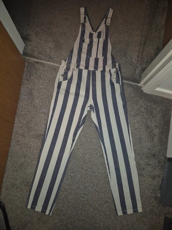 Topshop Topshop striped dungarees size 8