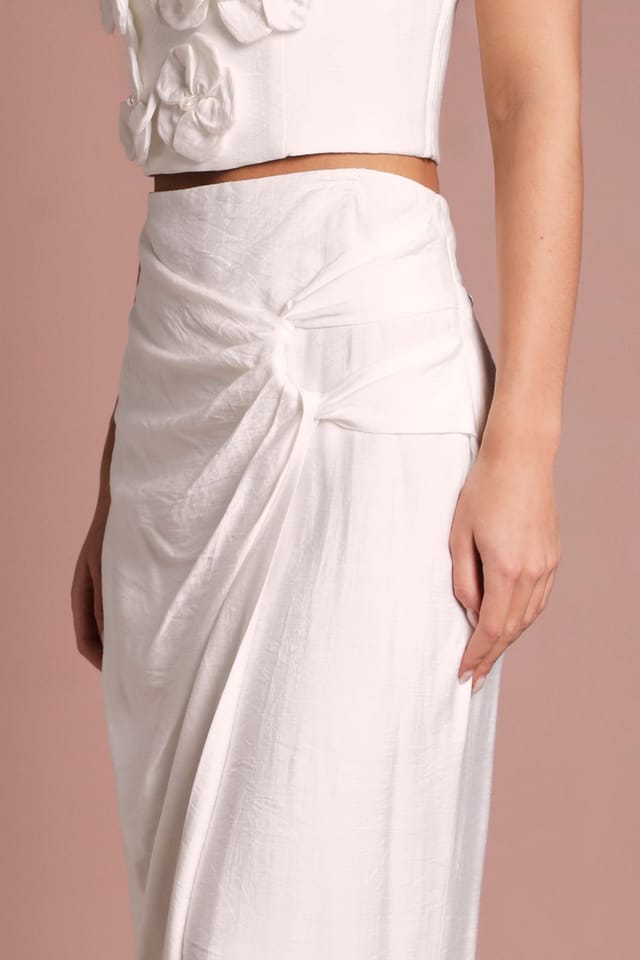Coast Coast Women's Twist Detail Wrap Wedding Midi Skirt Co Ord in Ivory - 2