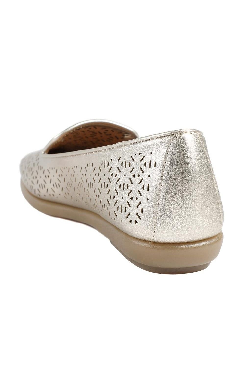 Pavers Pavers Women's Chic Stitch & Turn Slip On Shoes in Gold - 3